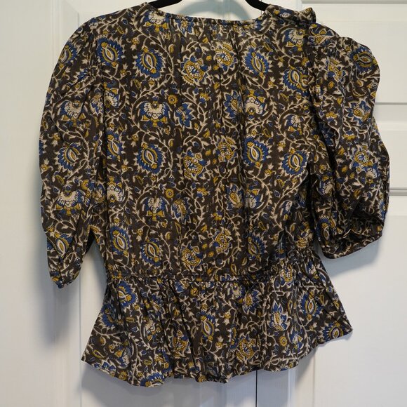 Anna Cate Flowy Top Size M Olive Green and Patterned - Picture 9 of 9